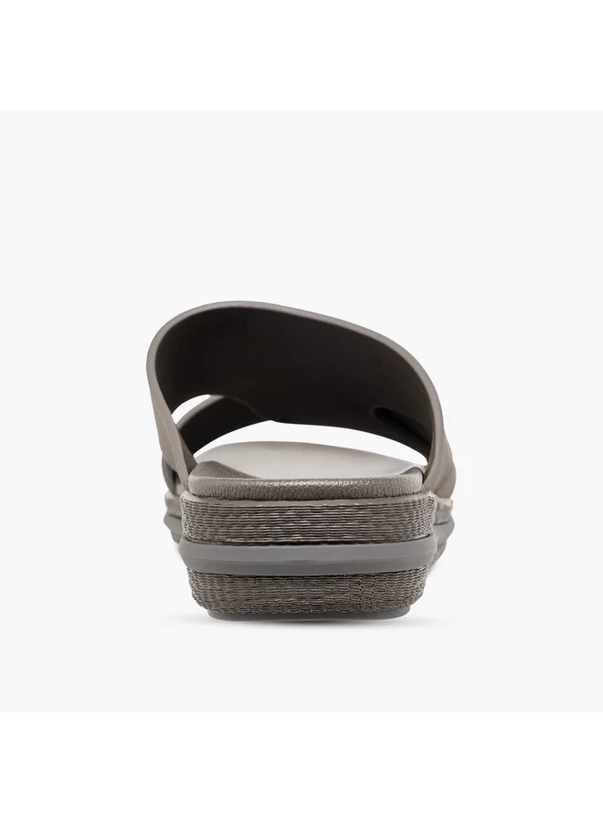 Le Confort Men Textured Slip On Cross-Strap Sandals