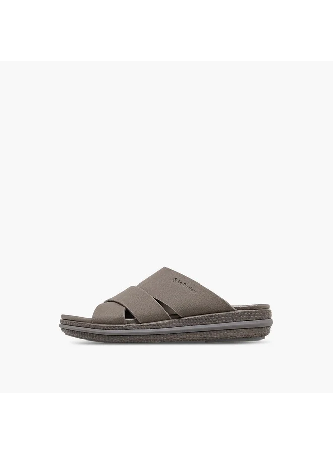 Le Confort Men Textured Slip On Cross-Strap Sandals