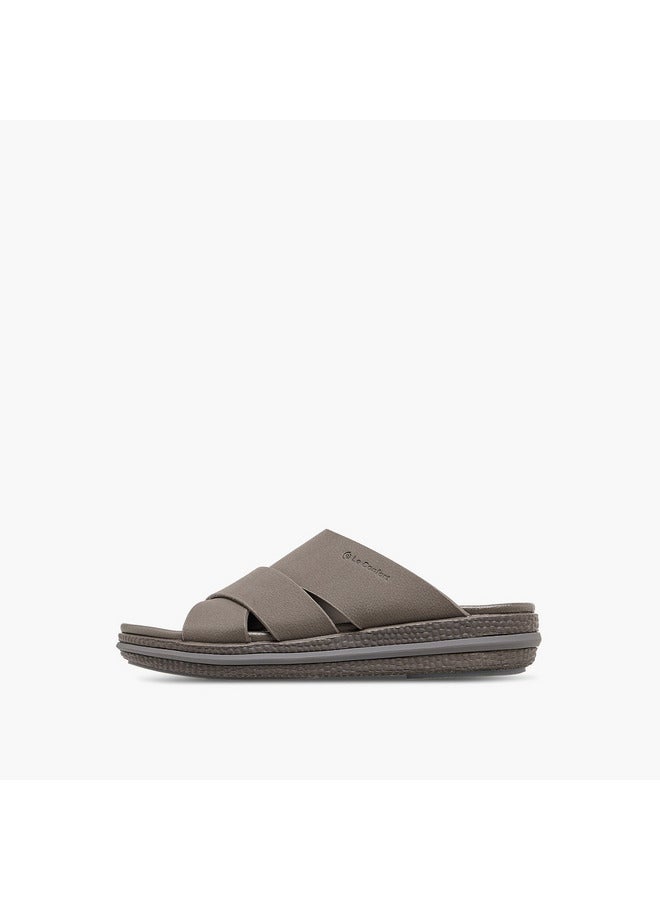 Le Confort Men Textured Slip On Cross-Strap Sandals  - Image 4