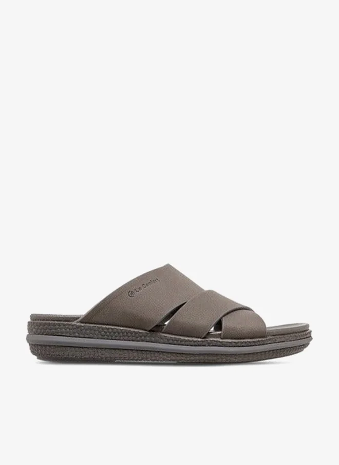 Le Confort Men Textured Slip On Cross-Strap Sandals