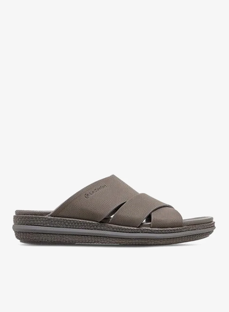 Le Confort Men Textured Slip On Cross-Strap Sandals