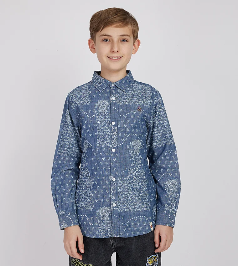 BEVERLY HILLS POLO CLUB Printed Long Sleeves Shirt