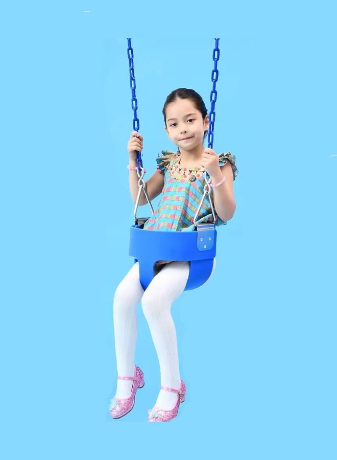 JSAITOYS Easy Install Plastic Coated Chain Carabiners High Back Full Bucket Toddler Swing Seat For Kids  - Image 1