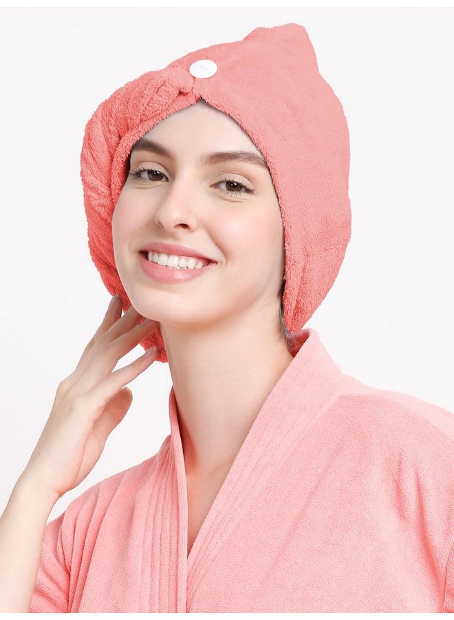 Cortina Cortina Microfiber Hair Towel Cap, Soft Absorbent Quick Drying Cap for Curly Thick Hair, Wrap Cap for Women Girls-Pack of 2, Blue-Pink - Image 3