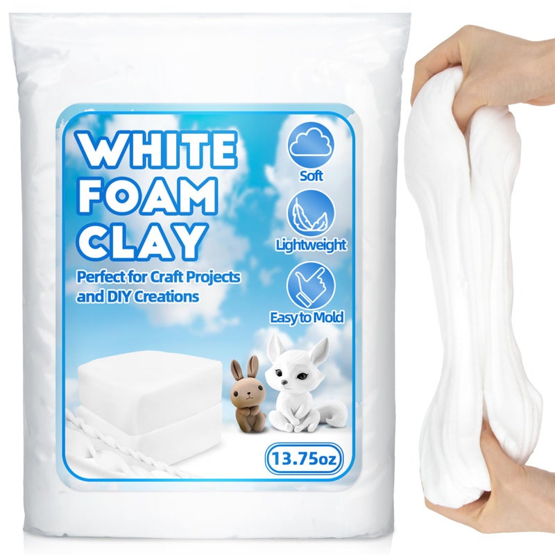 RAINFLOW White Foam Clay Moldable Cosplay Foam ClaySoft Squishy MoldingPerfect for Arts and Crafts ProjectsCreative Art Supplies with Sculpting Tools