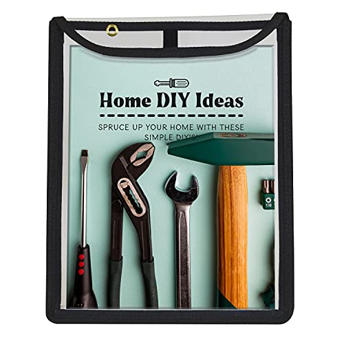 C-Line High Capacity Stitched Shop Ticket Holders, Gusseted with Flap Closure, Both Sides Clear, 9 x 12 x 1, Black, 15 per Box (39912) - Image 4