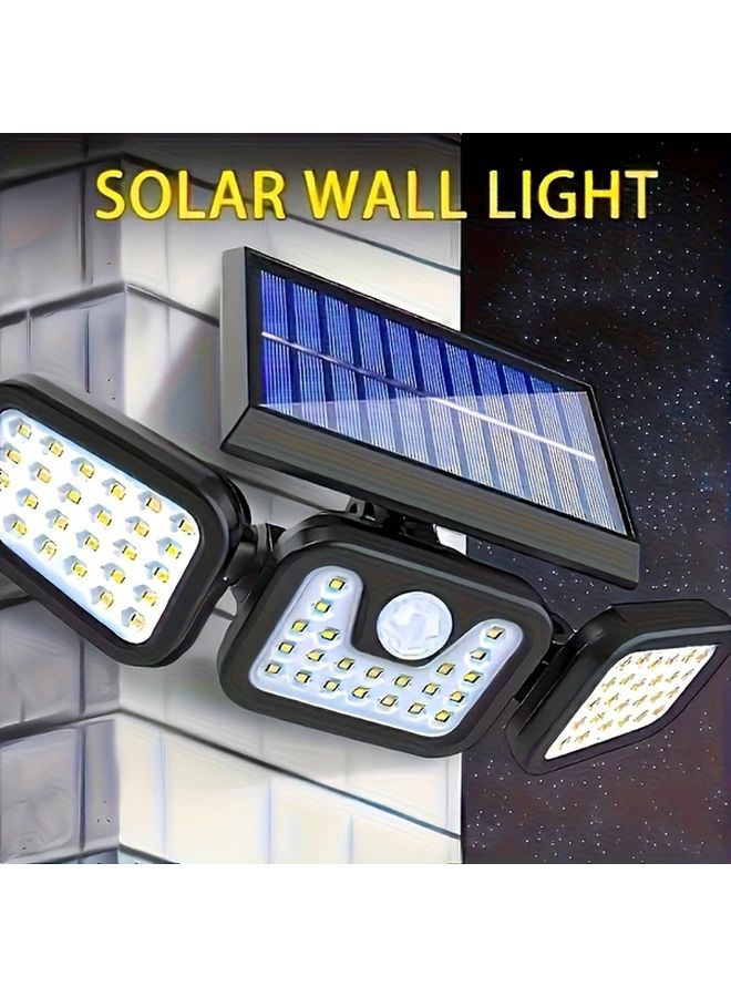 قطعتان من مصابيح الجدار الشمسية LED للخارجي زاوية واسعة 270 درجة مع حساس حركة و3 أوضاع - Image 4