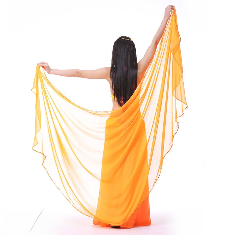 250x120cm Chiffon Belly Dance Veil Orange 