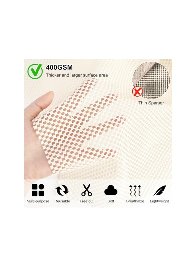 The Bros Anti Slip Rug Underlay, Thick Cuttable 80x200 CM Multipurpose Non Slip Mat, PVC Rug Pad for Drawers, Carpets, and Smooth Floors, Antislip Liner for Home Use - Image 2