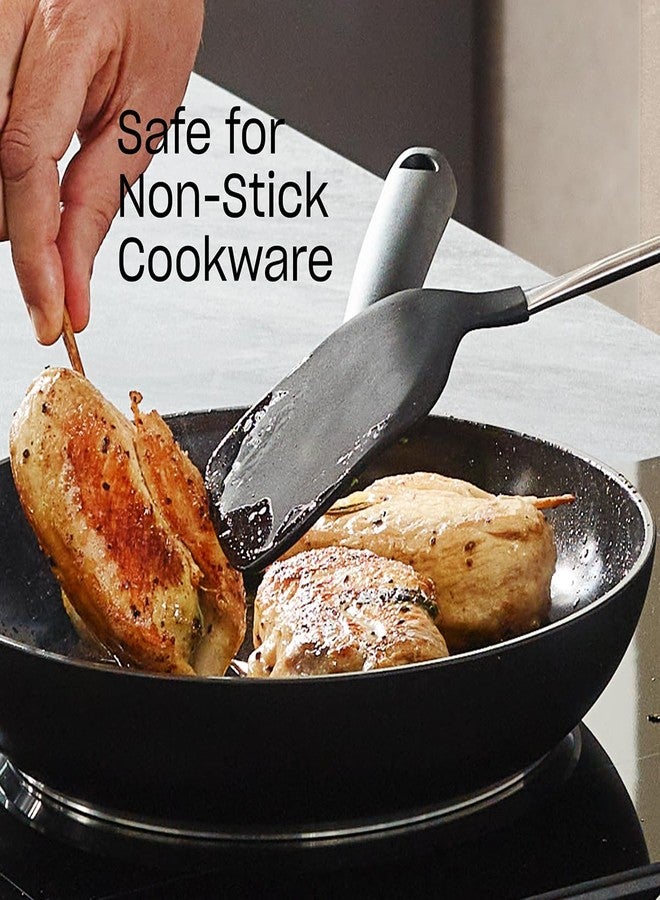 Fissler Essential Silicone Spatula, Wok Turner, Heat-Resistant Nonstick Spatula for Stir-Fry & Woks, 18/10 Stainless Steel Ergonomic Handle - Image 3