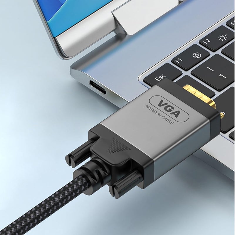 to VGA Cable for Clear 1080P Video Output Soft Braid with Metal Connectors Fast Transfer to VGA - Image 2
