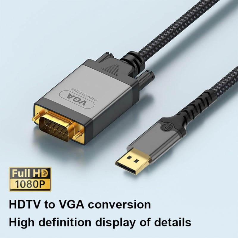to VGA Cable for Clear 1080P Video Output Soft Braid with Metal Connectors Fast Transfer to VGA - Image 3