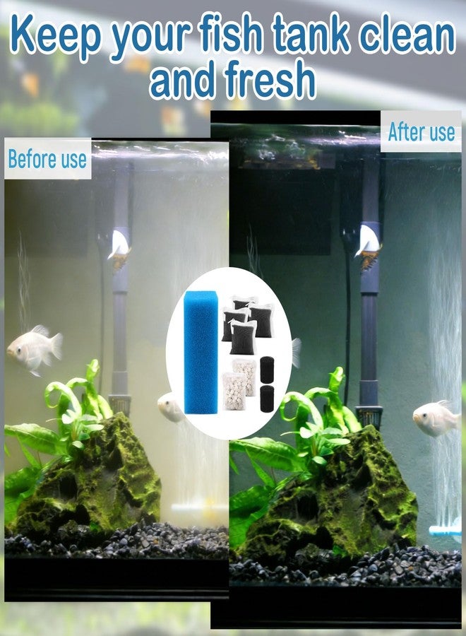 8B8B Aquarium Media Maintenance Kit Replacement for Fluval AC110 Power Filter, Includes 1 Blue Foam Filters, 2 Intake Strainer Sponge,2Pack Ceramic Rings and 4 Pack Activated Carbon - Image 5