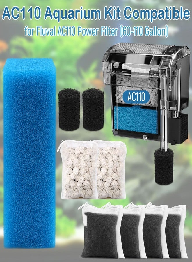 8B8B Aquarium Media Maintenance Kit Replacement for Fluval AC110 Power Filter, Includes 1 Blue Foam Filters, 2 Intake Strainer Sponge,2Pack Ceramic Rings and 4 Pack Activated Carbon - Image 2