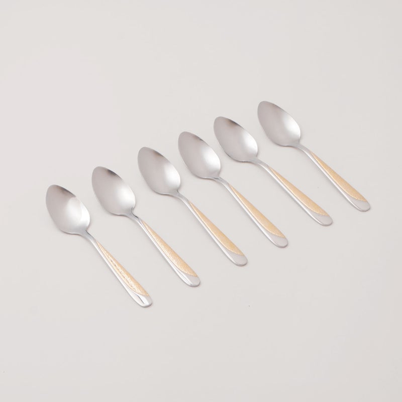 بينتولا بنتولا طقم ملاعق شاي ستانلس ستيل بلمعة مرآة 6 قطع 2.5 ملم - Image 1