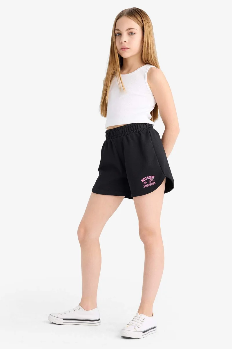ديفاكتو Girl Elastic Waist Printed Shorts