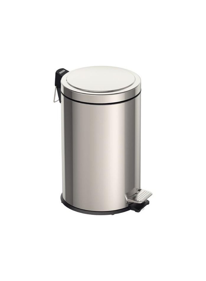 TRAMONTINA Since 1911,Made in Brazil- 12Liter Stainless Steel Pedal Trash Bin with a Polished Finish and Removable Internal Bucket 