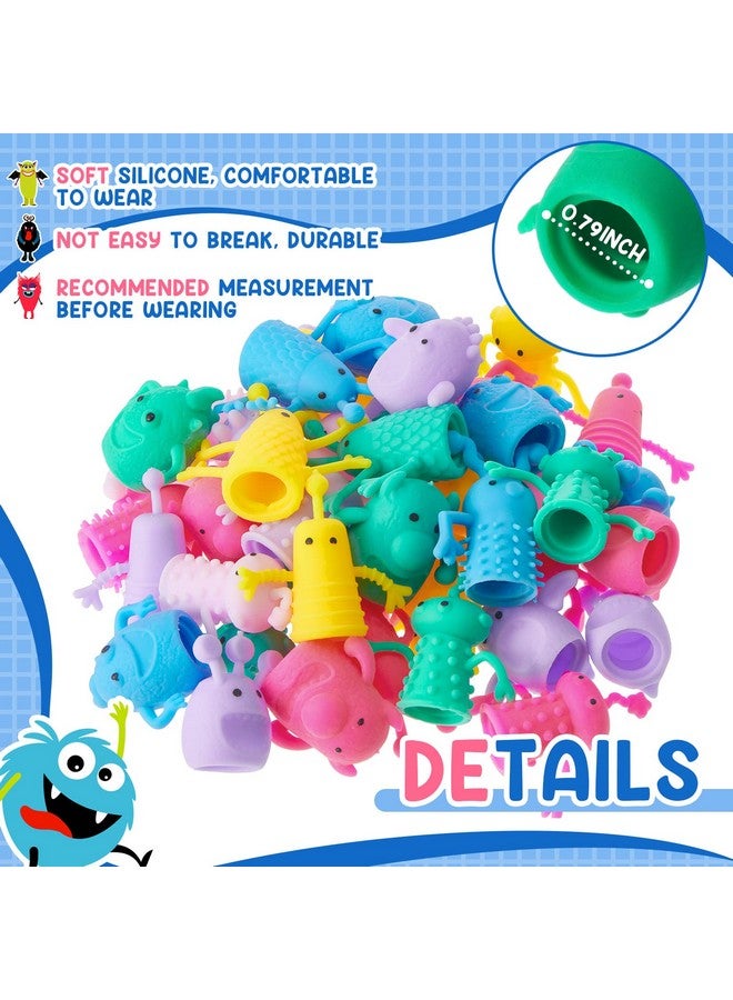 Junkin 40 Pcs Cute Finger Puppets Toys Finger Toys Of Monster Pattern Soft Rubber Finger Puppet Mini Stretchy Fidget Toy Finger Doll Toys Tiny Prank Set For Role Playing Birthday Party Favor 9 Random Styles - Image 4