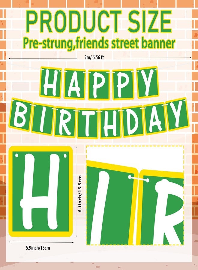 Breling Friend Birthday Banner for Street Theme Pre-strung Birthday Party Cartoon Hanging Decorations for Boys Girls Friend (Bright Style) - Image 2