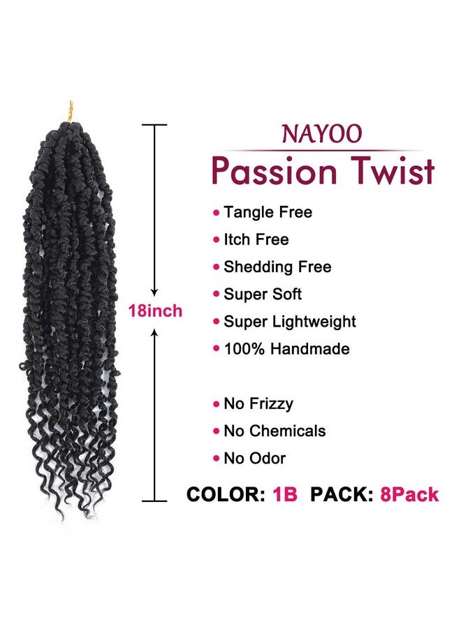 Passion Twist Hair 8 Packs 18 Inch Passion Twist Crochet Hair For Women Crochet Pretwisted Curly Hair Passion Twists Synthetic Braiding Hair Extensions (18 Inch 8 Packs 1B) - pzsku/Z3E56110DE6B8B62EE5ABZ/45/_/1721025103/7f0f5684-240d-4103-92a8-90beafe48092