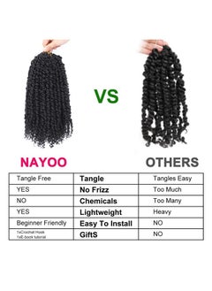 NAYOO Passion Twist Hair 8 Packs 18 Inch Passion Twist Crochet Hair For Women Crochet Pretwisted Curly Hair Passion Twists Synthetic Braiding Hair Extensions (18 Inch 8 Packs 1B)  - Image 5
