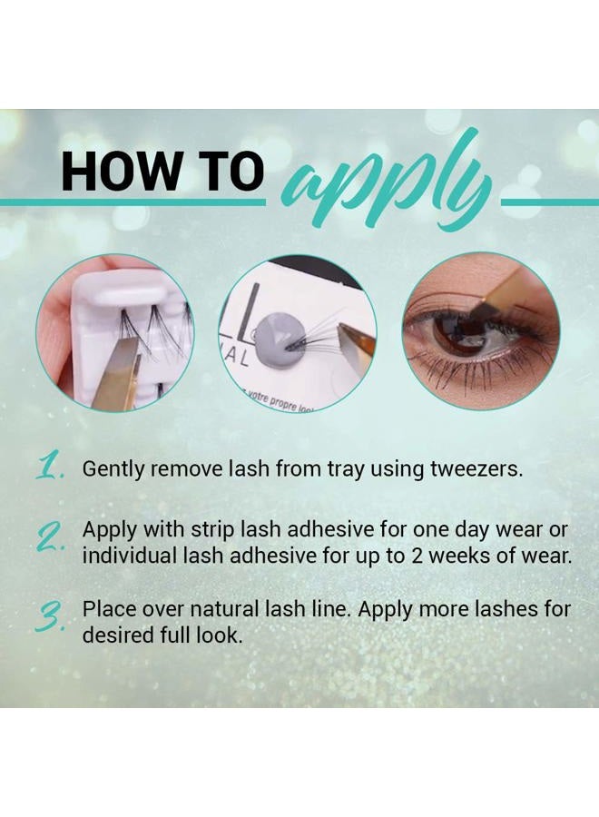 ARDELL Soft Touch Trios Individual False Eyelashes - DIY Lash Clusters, Lightweight & Reusable Eyelash Extensions, Black, 4 Pack - Image 3