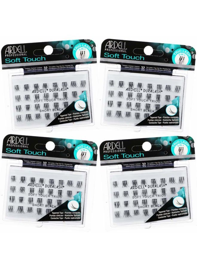 ARDELL Soft Touch Trios Individual False Eyelashes - DIY Lash Clusters, Lightweight & Reusable Eyelash Extensions, Black, 4 Pack - Image 1