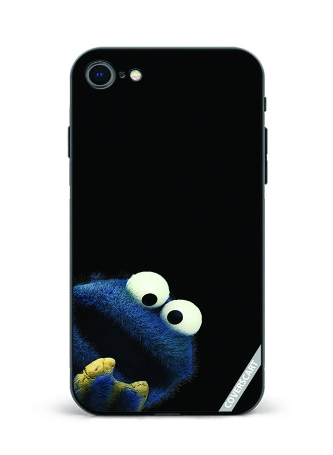 COVERSCART Protective Case Cover For Apple iPhone SE 2020 Cartoon Character With Black Background Design Black