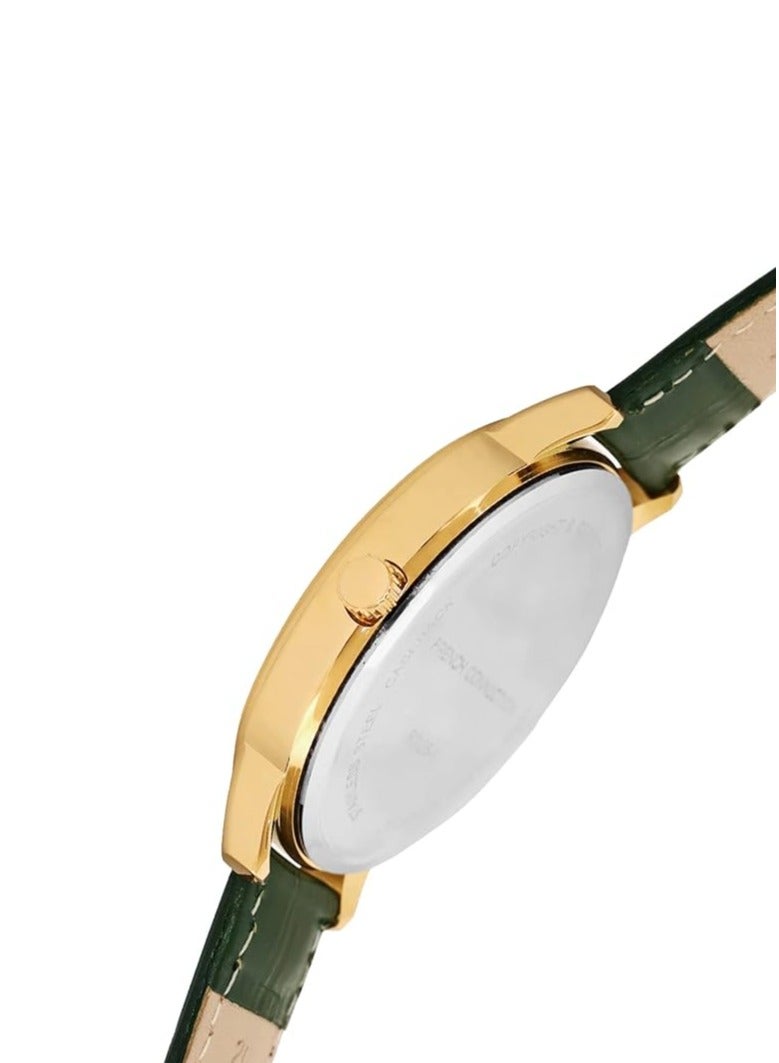 French Connection White Dial Green Leather Strap Analog Watch for Men 42mm - Image 2