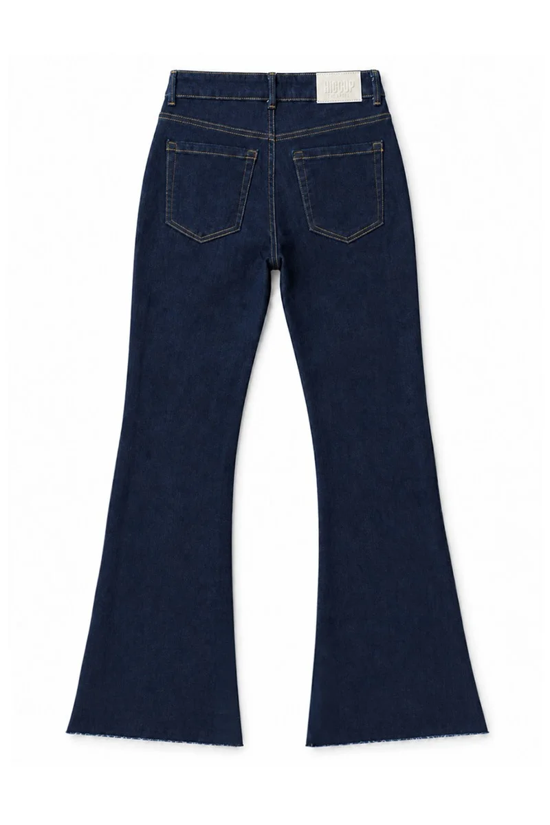 Hiccup Dark Blue Denim H74 Slim Fit Flared Jeans for Women | Best Price UAE