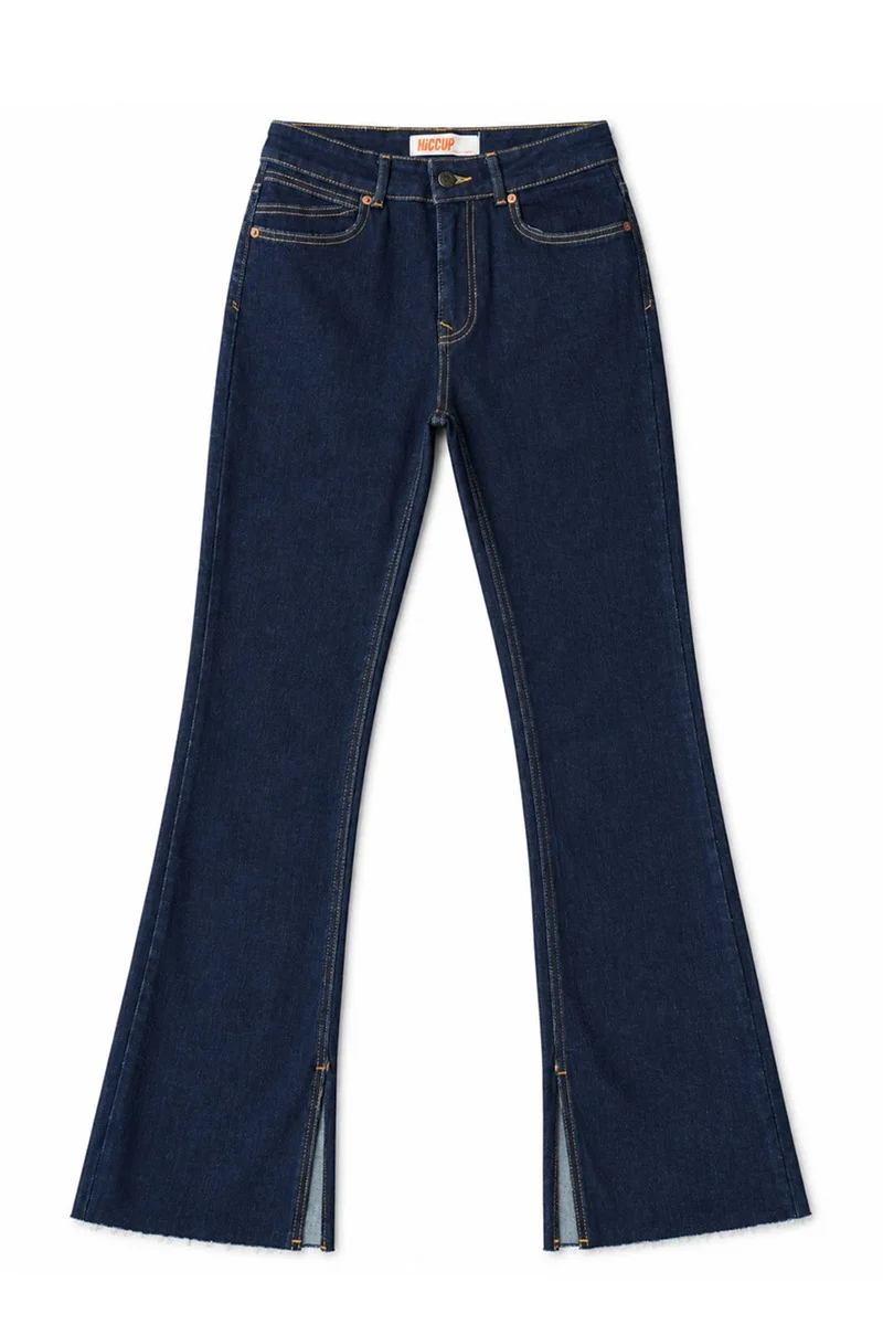 Hiccup Dark Blue Denim H74 Slim Fit Flared Jeans for Women | Best Price UAE
