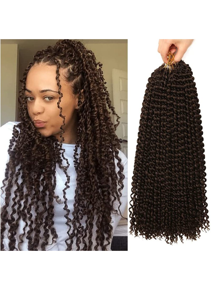 ShowCoco ShowCoco Passion Twist Hair 18 Inch Water Wave Crochet Hair Passion Twists Long Bohemian Hair Synthetic 6 Packs Passion Twist Braiding Hair Extensions 18 Inch 4 
