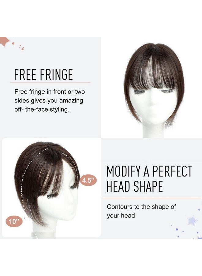 Hair Toppers For Women Real Human Hair Topper With Bangs Hair Toppers Pieces For Women With Thinning Short Human Hair Toppers Clip In Hair Extensions Free Part