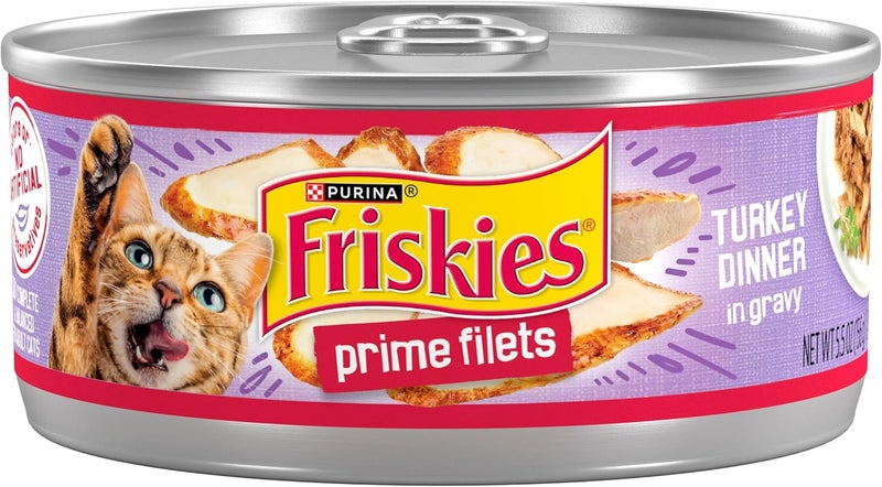 Friskies Purina Prime Filets Turkey Wet Cat Food - 5.5oz Cans (Pack of 24) - Image 1