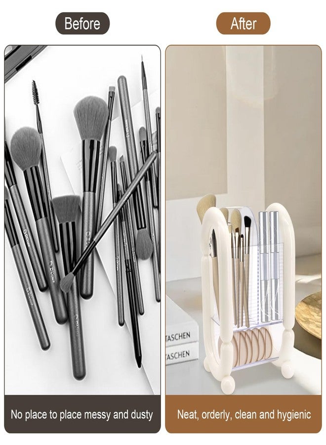 Hooshion Makeup Brush Holder, Multi-Purpose Makeup Holder, Cosmetic Tool Storage Makeup Brush Organizer, for Brushes Eyebrow Pencil Eyeliner Mascara, for Vanity, Dresser, Desk - Image 3
