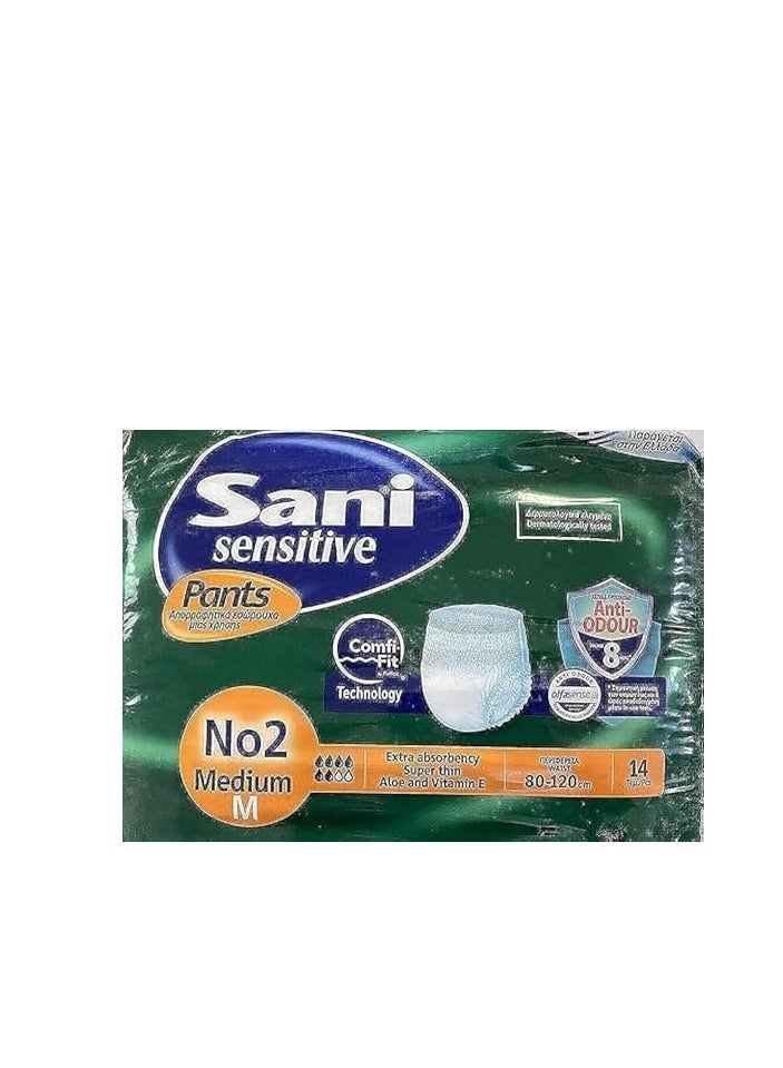 Sani Sensitive Sani Shorts Adult Diapers - Medium - 14 Pieces - Comfort and High Absorbency - Underwear-Like Design