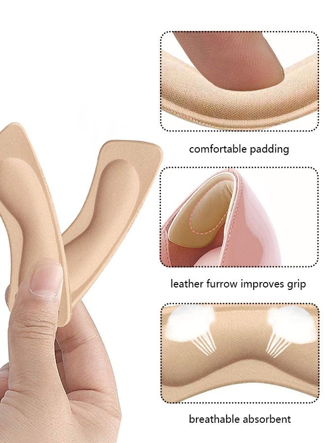 HAWAWA 16pcs Heel Grips Liner Cushions Inserts for Loose Shoes Self-Adhesive Back of Heel Protectors Cushions Prevent Too Big Shoe Men Women, Filler Improved Shoe Fit and Comfort, Prevent Heel Slip and Blister Beige&Black - Image 3