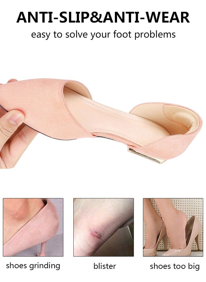 HAWAWA 16pcs Heel Grips Liner Cushions Inserts for Loose Shoes Self-Adhesive Back of Heel Protectors Cushions Prevent Too Big Shoe Men Women, Filler Improved Shoe Fit and Comfort, Prevent Heel Slip and Blister Beige&Black - Image 5