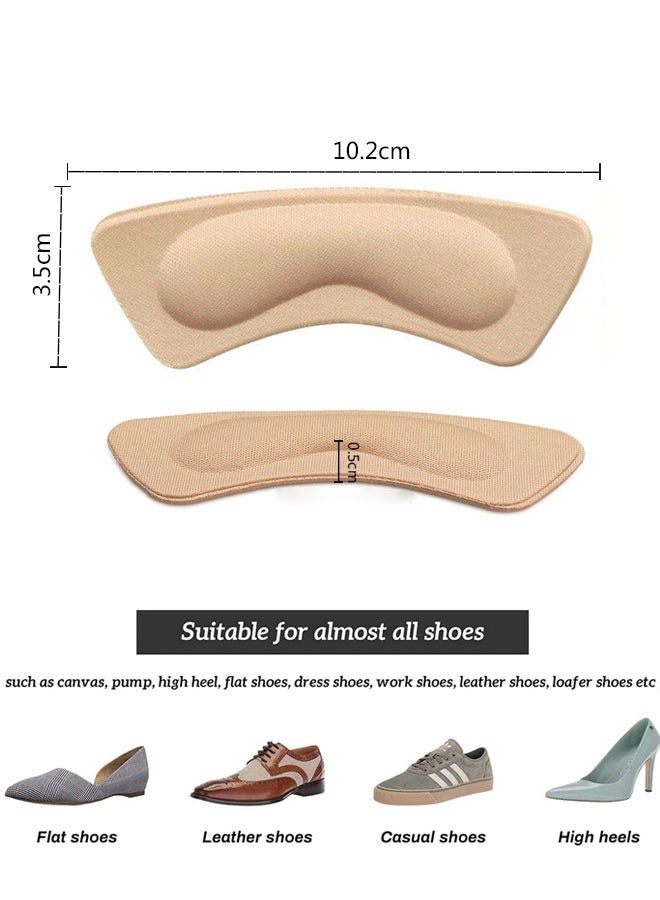 HAWAWA 16pcs Heel Grips Liner Cushions Inserts for Loose Shoes Self-Adhesive Back of Heel Protectors Cushions Prevent Too Big Shoe Men Women, Filler Improved Shoe Fit and Comfort, Prevent Heel Slip and Blister Beige&Black - Image 2