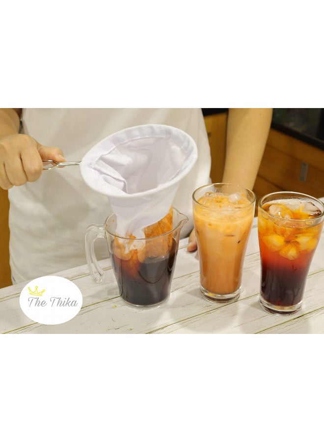 The Thika The Thika : 5.3 Large Reusable Coffee/Tea Filter Traditional Thai style,Coffee Strainer, Cloth Tea Filter Sock, Pour Over Coffee Dripper Filter  - Image 2