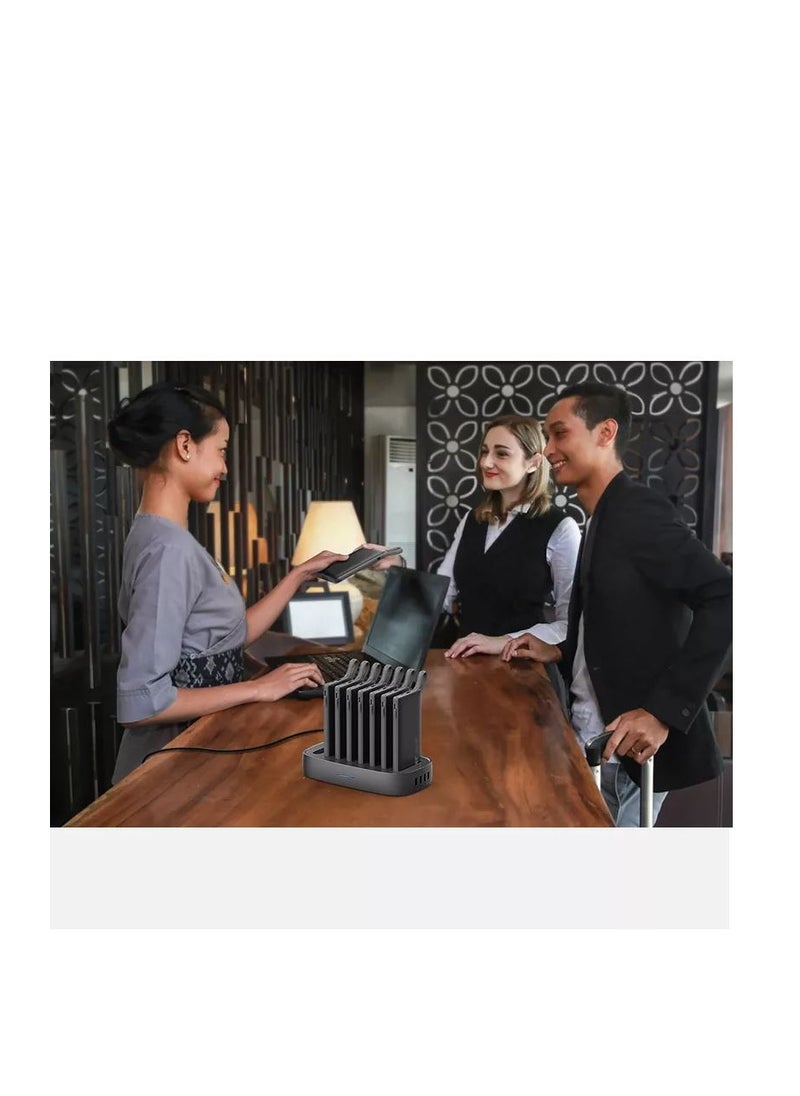 WST - Power Bank Charger Station 6in1 Portable Battery Pack Built In Cable Compatible with Lightning USB-C Micro USB Fast Charging Compact Slim 10000mah - Image 1
