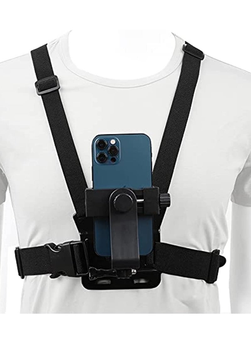 General Adjustable Chest Mount Harness for Sport Camera Mobile Phone Stable Harness Strap Holder Mount for Outdoor Sports Cell Phone Clip Holder Installation Fixation Bracket  - Image 1