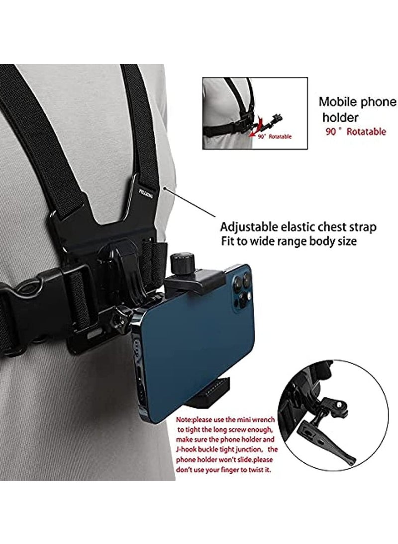 General Adjustable Chest Mount Harness for Sport Camera Mobile Phone Stable Harness Strap Holder Mount for Outdoor Sports Cell Phone Clip Holder Installation Fixation Bracket  - Image 2