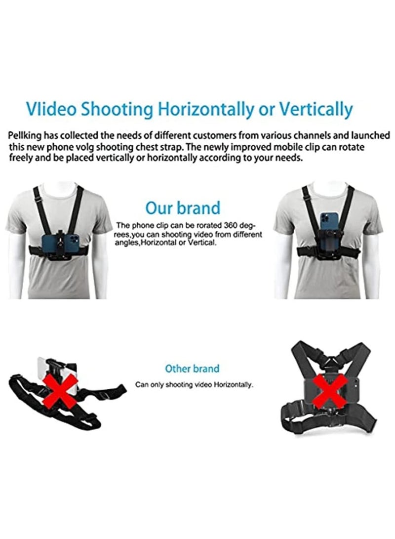 General Adjustable Chest Mount Harness for Sport Camera Mobile Phone Stable Harness Strap Holder Mount for Outdoor Sports Cell Phone Clip Holder Installation Fixation Bracket  - Image 4