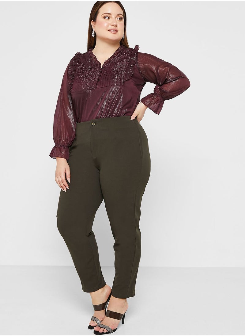 Ella Plus - Button Detail Top - Image 1