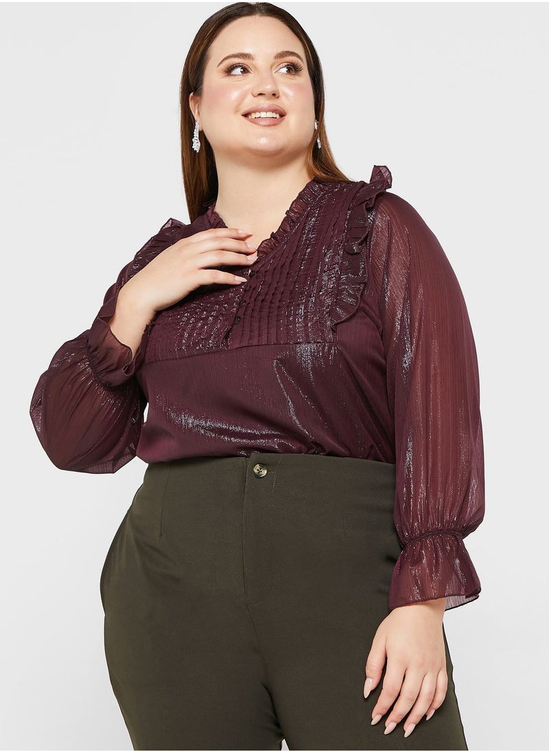 Ella Plus - Button Detail Top - Image 1