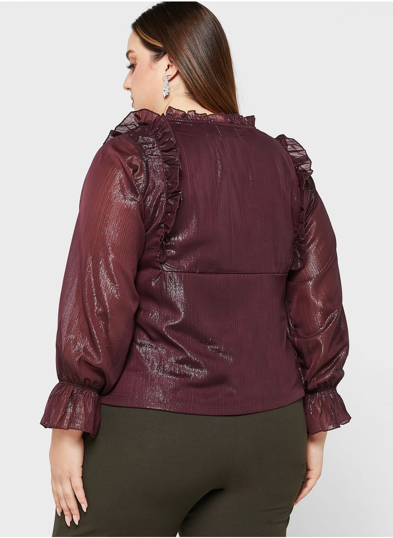 Ella Plus - Button Detail Top - Image 1