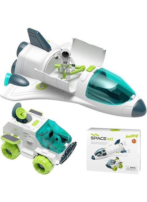 Space Shuttle & Rover Car Set, Space Rocket Toys For Children, Space Toys For 3, 4, 5 Year Olds, Outer Space Toys For Kids, With 2 x Astronauts & Batteries Included