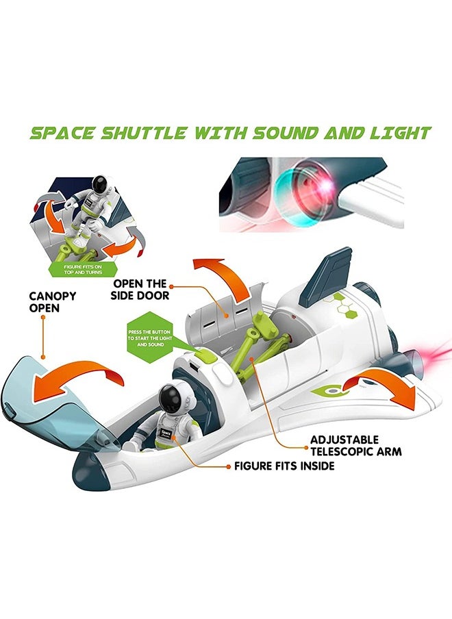 YelaJoy - Space Shuttle & Rover Car Set, Space Rocket Toys For Children, Space Toys For 3, 4, 5 Year Olds, Outer Space Toys For Kids, With 2 x Astronauts & Batteries Included - Image 1