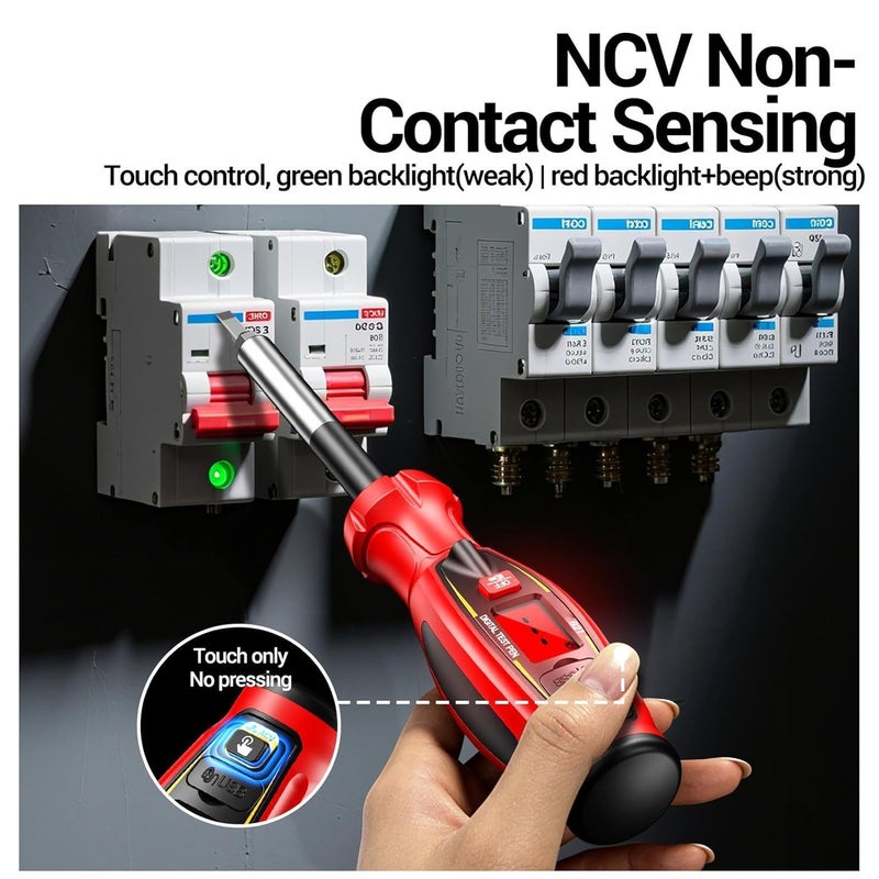 Electricity Tester | Non-Contact Voltage Detection, Screwdriver Cable Detector, for Mechanics, Technicians, Electricians, Home, Office, Garage, Workshop, Lamps, Sockets, Car - Image 4